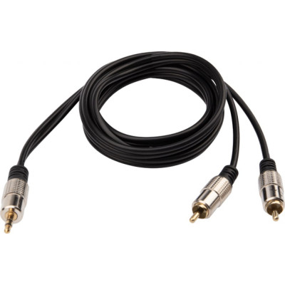 REXANT Шнур Стерео 3,5 мм - 2RCA, 1,5 м, Gold-металл 17-4222