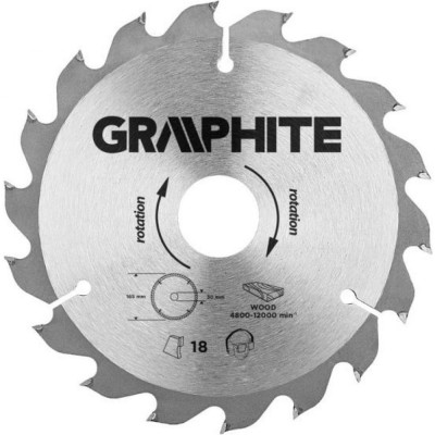 GRAPHITE Диск отрезной 165x30 мм 18 зубьев 57H648