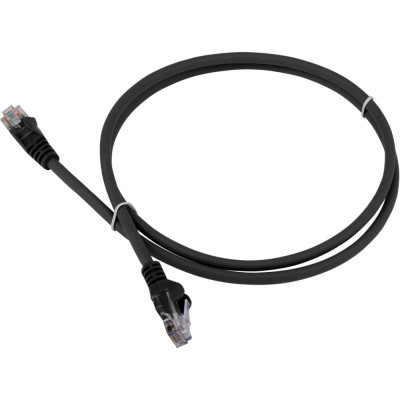 LANMASTER Патч-корд RJ45 - RJ45, 4 пары, UTP, категория 5е, 2 м, черный, LSZH, LAN-PC45/U5E-2.0-BK