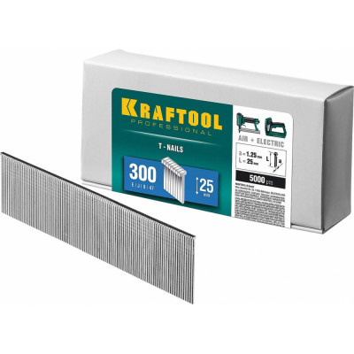 Гвозди для нейлера KRAFTOOL тип 300 25 мм 31785-25