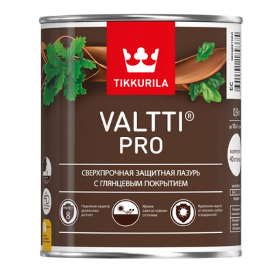 Tikkurila VALTTI PRO лазурь сверхпрочная, защитная, глянцевая, орегон 0,9 52785 700010339