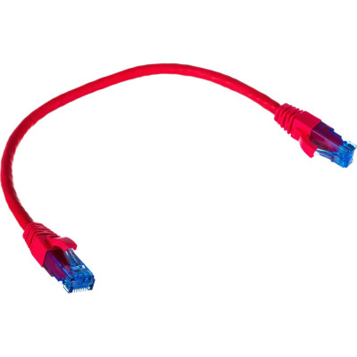 NIKOMAX Шнур U/UTP 4 пары, Кат.6, 2хRJ45/8P8C, красный, 0,3м NMC-PC4UE55B-003-C-RD