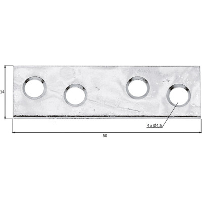 GAH ALBERTS Пластина 50x14мм соединительная оцинкованная 339241