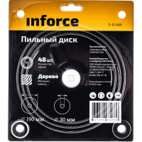 Inforce пильный диск 190х30х48 по дереву 11-01-606