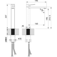 IDDIS Смеситель для настольного умывальника, Bridge, BRDSB01i01