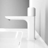 IDDIS Смеситель для умывальника с инновац. упр. Push Control, белый матовый, Slide, SLIWTBTi01