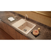 Кухонная мойка мраморная Polygran цвет космос черный Gals -620 444515