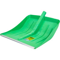 Снеговая лопата ON 410х400мм пластмассовая с ал. планкой d-32 ЦВЕТНАЯ 24-01-016