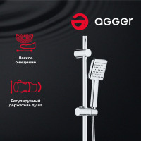 Фреш Душевая система без смесителя Agger с двумя квадратными лейками A0494000