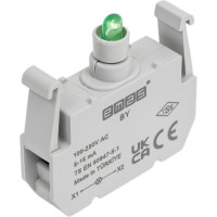 Блок-контакт Emas подсветки ВY с зелёным светодиодом, серия B, 100-230 В AC BY