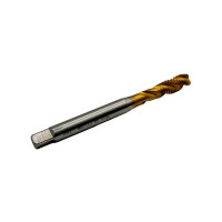 Машинно-ручной метчик TORNERI М 8х1.25 HSSE 6H DIN371 TiN с винтовой канавкой для глухих отверстий 036390