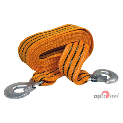 Ленточный трос 5 т эконом 2 крюка СЕРВИС КЛЮЧ 73703
