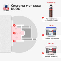 Полиуретановая монтажная пена KUDO ПРОФ огнестойкая всесезонная PROFF 45+ 1000мл KUPPF10U45+