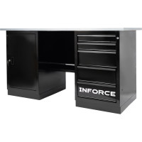 Верстак с драйвером и тумбой Inforce 1600х686х845 LW-3, допустимая нагрузка на стол 1000кг, 05-01-007