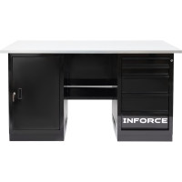 Верстак с драйвером и тумбой Inforce 1600х686х845 LW-3, допустимая нагрузка на стол 1000кг, 05-01-007
