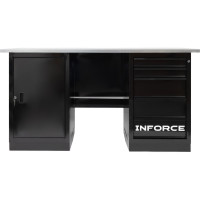 Верстак с драйвером и тумбой Inforce 1600х686х845 LW-3, допустимая нагрузка на стол 1000кг, 05-01-007