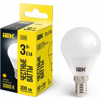 Светодиодная лампа IEK ECO G45 шар 3Вт 230В 3000К E14 LLE-G45-3-230-30-E14