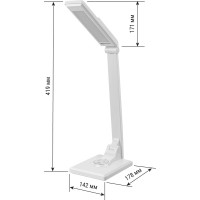 Светильник настольный светодиодный СН-360, складной, сенсор-диммер, 220 В, 10 Вт, 5300 К белый TDM ELECTRIC SQ0337-0036