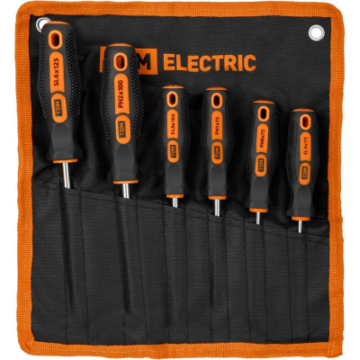 Набор отверток TDM ELECTRIC 6 штук в тканевом чехле SL:3х75;5х100;6х125, PH:0х75;1х75;2х100 серия "Алмаз" SQ1013-0203