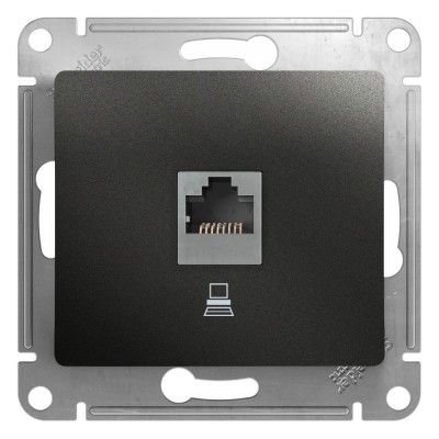 Компьютерная розетка Systeme Electric GLOSSA RJ45 категория 5E АНТРАЦИТ GSL000781K