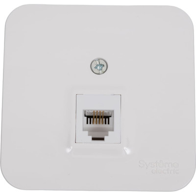 Телефонная розетка Systeme Electric BLANCA, О/У, RJ11, молочный BLNIA011002
