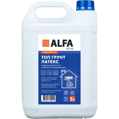 Топ Грунт AlfaBet Латекс 5 л, концентрат 20028