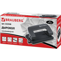 Дырокол BRAUBERG металлический "Classic", до 10 листов, черный, 222548