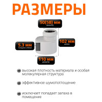 Редукция бесшумной канализации Ostendorf Skolan Safe 110х58 мм SKR 335720