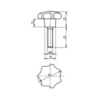 Звездообразная рукоятка KIPP K0152.44008X25