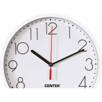 Настенные часы Centek белый, 23 см диаметр, круг, шаговый ход, кварцевый механизм CT-7105 White