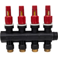 Коллектор с расходомерами Uponor Vario Plus пластиковый, выходы 4х3/4, евроконус 1030584