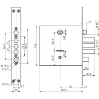 Врезной замок BORDER 77937-ЗВ9-8МК3 18260