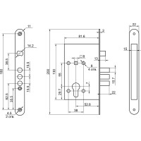 Врезной замок BORDER 78919-ЗВ4-31/5518332 18332