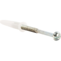 Набор VIPкрепеж белый дюбель 8х45 + шуруп 5х70 п/гол.оцинк. 3шт/3шт 11510 VIPS