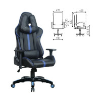 Компьютерное геймерское офисное кресло BRABIX , GT Carbon GM-120, с подлокотниками, подушки, экокожа 531930