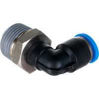 Фитинг цанговый угловой с наружной резьбой 3/8M для трубки диаметром 6 мм SHPI PL 06-R03