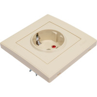 Розетка LEZARD RAIN с защитой от детей, керамика, крем 703-0303-124