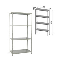 Металлический стеллаж BRABIX MS KD-185/40/70-4 1850х700х400 мм, 4 полки, сборная стойка 291113