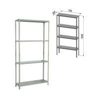 Металлический стеллаж BRABIX MS KD-185/30/70-4 1850х700х300 мм, 4 полки, сборная стойка 291112