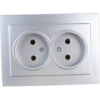 Розетка NILSON 2СП серебро Touran metallic 24131024