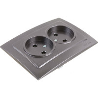 Розетка NILSON 2СП антрацит Touran metallic 24161024