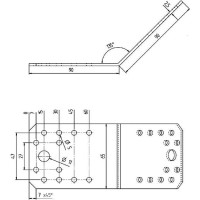 Перфорированный уголок ALBERTS 135 градусов, оцинкованный, 90x90x65x2.5 мм 335601