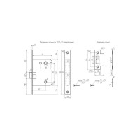 Внутренний механизм с прямой планкой НОРА-М 2070-70 мм, AC старая медь 14479