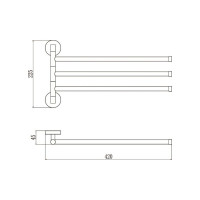 Поворотный держатель для полотенец Savol тройной, хром S-008703 23248