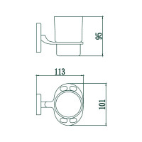 Держатель для стакана и зубных щеток Savol хром S-007057 23238