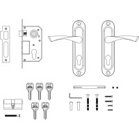 Врезной цилиндровый замок PUNTO KIT P15 4061/3 CRONA SN матовый никель 41721