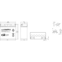Аккумулятор для ИБП CSB GP12170 B3 12В, 17 Ач УТ-00000089