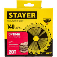 Диск пильный по дереву Оптимальный рез (140x20/16 мм; 20T) Stayer 3681-140-20-20_z01