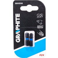 Биты ударные Graphite PZ4 x 25 мм 1/4" S2 2 шт. 56H506