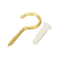 Крюк-шуруп ЕВРОПАРТНЕР латунир. d4,1хL50 в компл. c дюбелем MULTI 6x25 4шт. MP 307 17